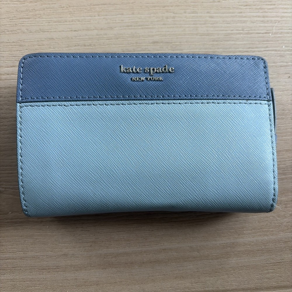 Kate Spade New York Zip-Around Wallet (Blue) Zipper Organizer