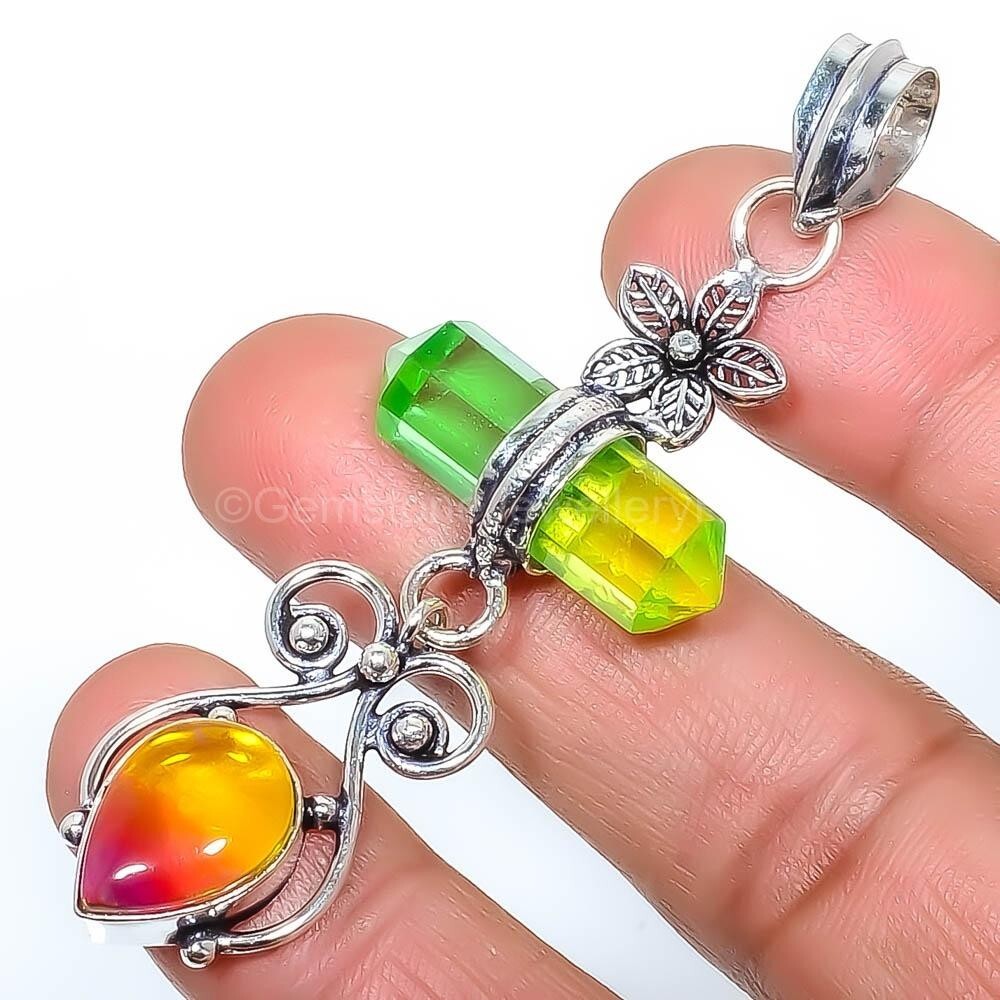 Cyber Monday Deal Tourmaline Stone Artisan Elegant Wife Pendant Sterling Silver-image