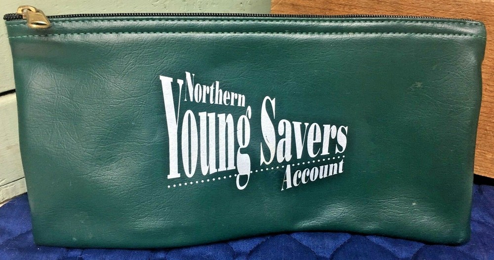 Northern Young Savers Account Money Bank Green Stash Receipt Coupon Zipper Bag-image