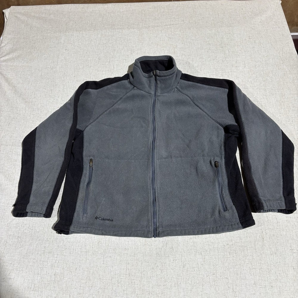 Columbia Fleece Jacket Men’s XL Zip Pockets Outdoors Core Interchange Gray