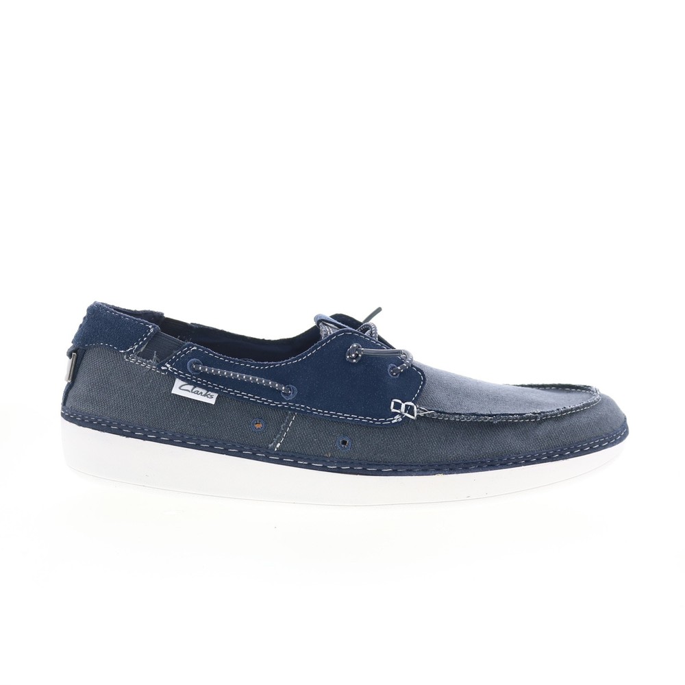 Clarks Higley Tie 26171556 Mens Blue Loafers & Slip Ons Boat Shoes 10.5