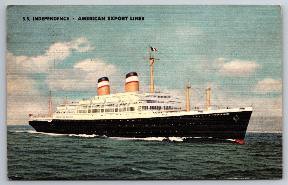 Vintage Cruise Ship SS Independence American Export Lines Postcard Z12