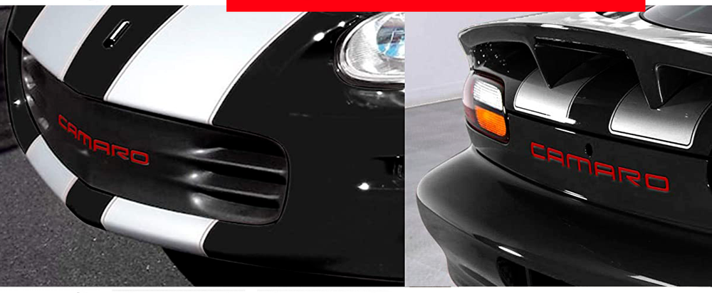 VINYL: GLOSS RED FRONT+REAR LETTERS FOR CAMARO 1992-2002