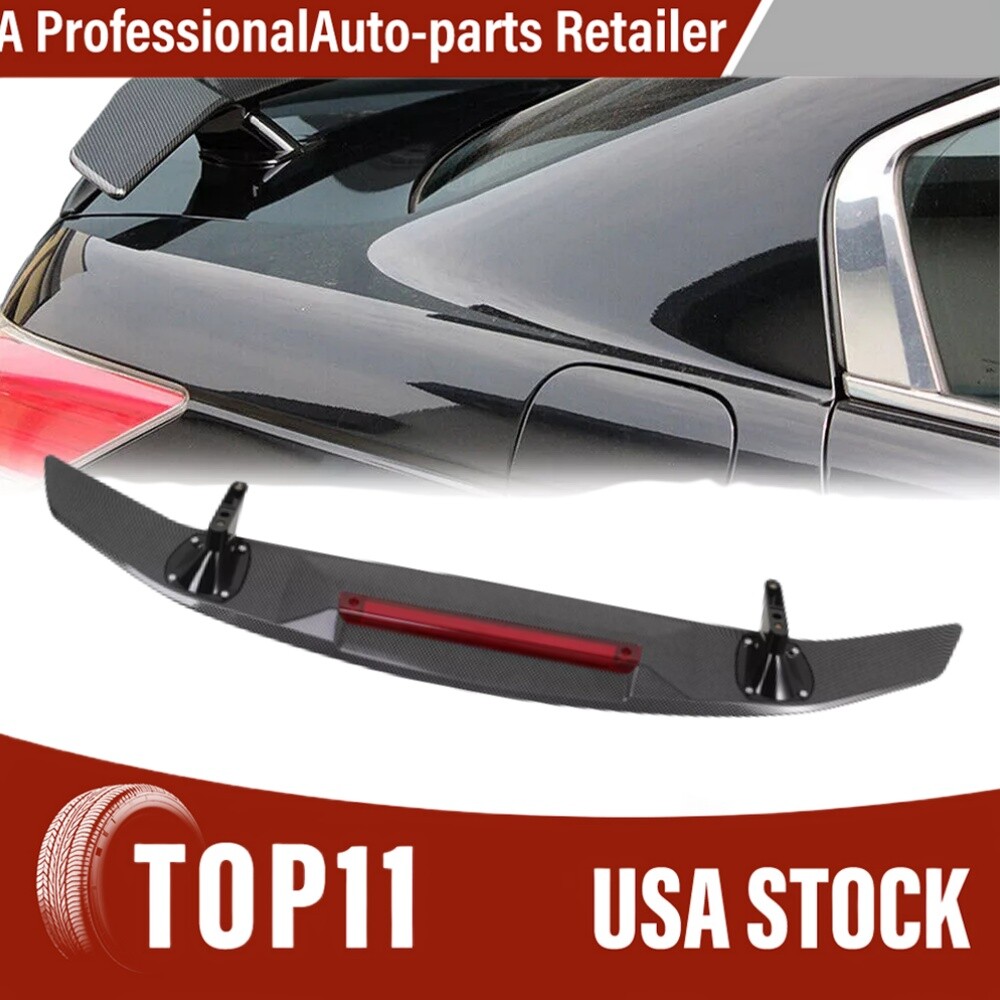 52 Inch Carbon Fiber Look Style Spoiler Universal Rear Trunk Spoiler Wing