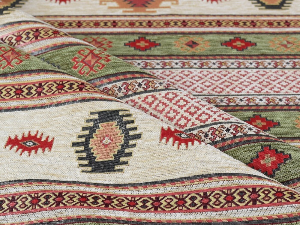 Tribal Kilim Upholstery Fabric Southwestern Turkish Moroccan by Yard or Meter
