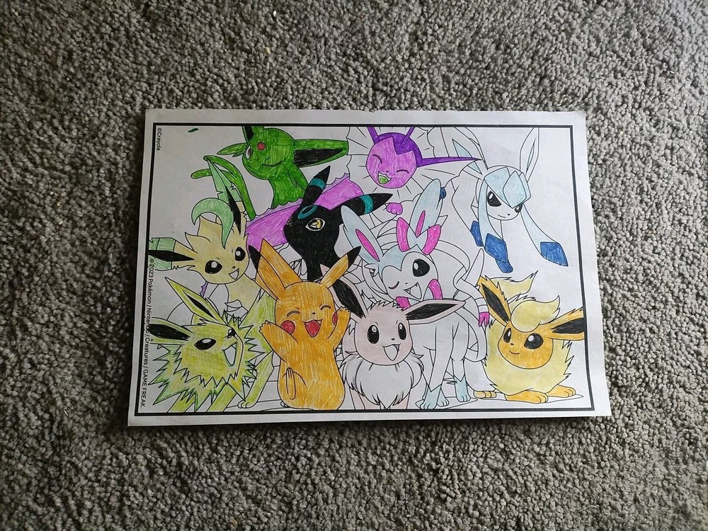 Hand Inked Pokemon Art - Shiny Eeveelutions