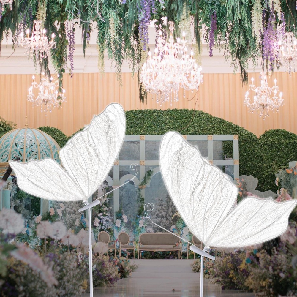 2PC Butterfly Floor and Ceiling Lamp Set for Wedding Party Decor