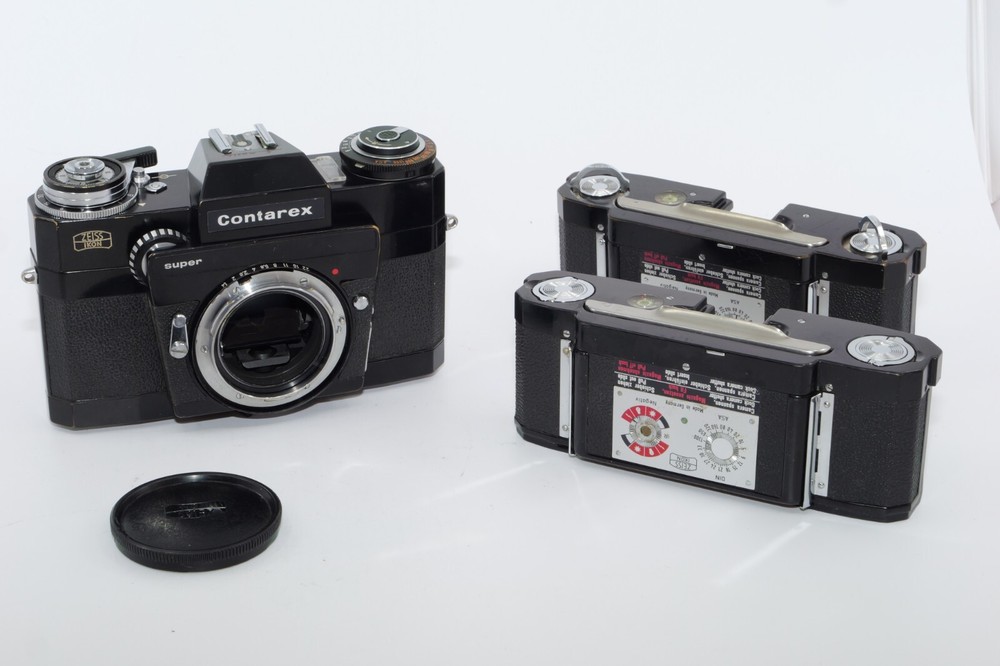 Vintage Zeiss Ikon Contarex Super Film Camera in Black with Premium Zeiss Lenses