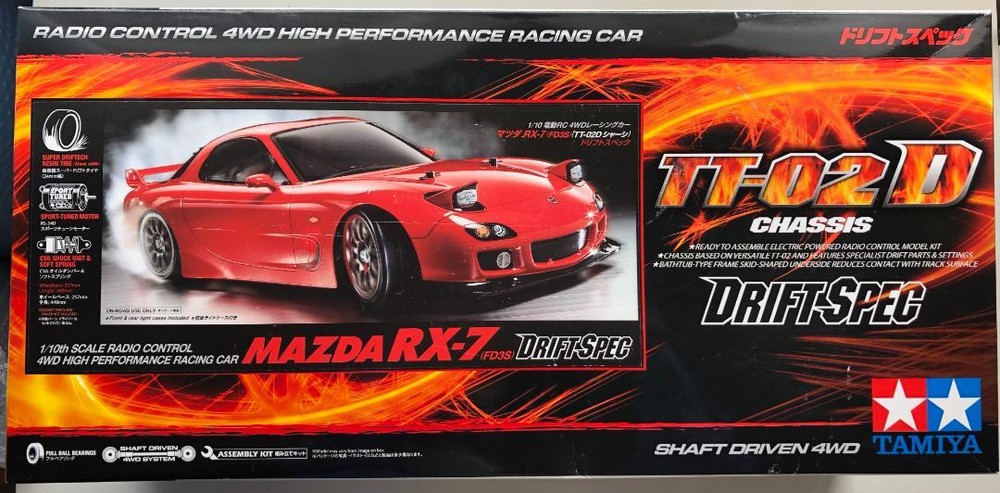 Tamiya 1/10 RC TT02-D Drift Kit Mazda RX-7 FD3S F/S New 58648