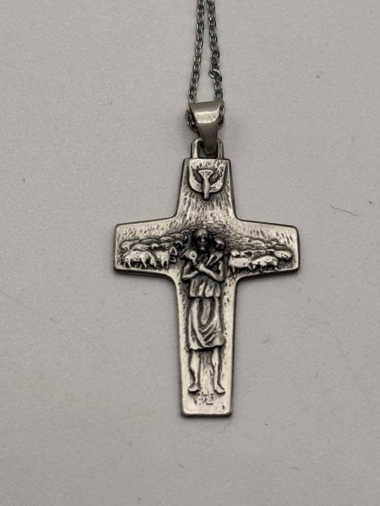 Michael Anthony 925 Sterling Pectoral Cross Necklace Pope Francis Religious