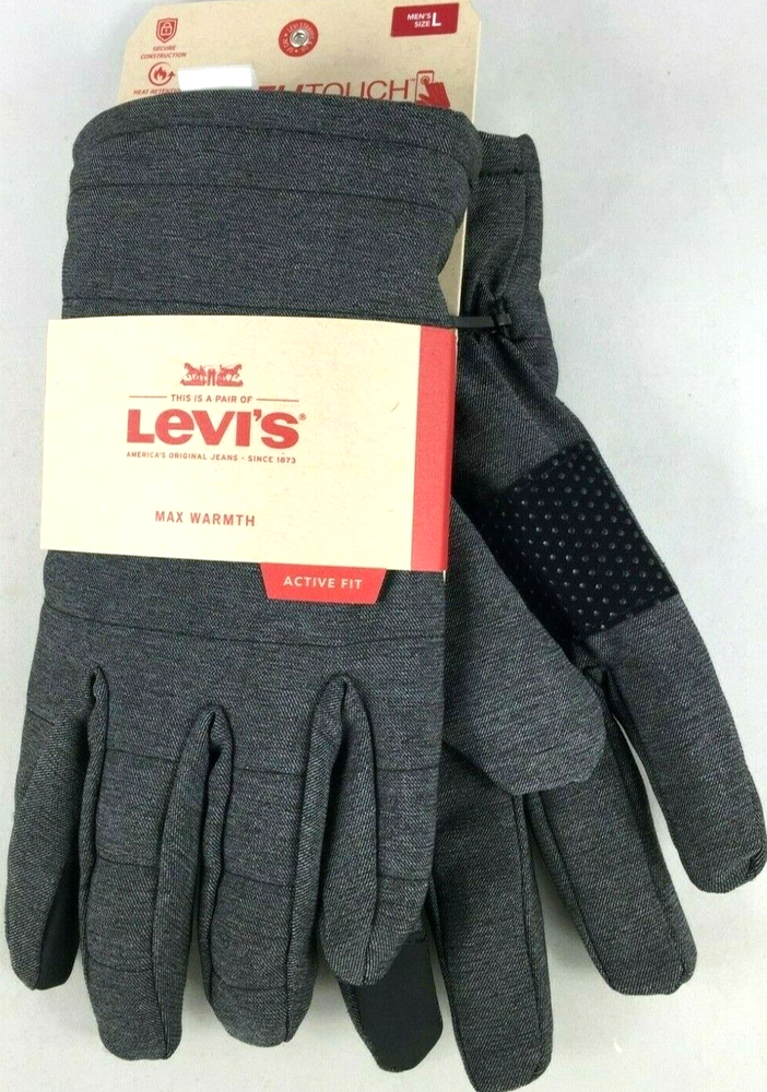 Levis Mens Gloves Size Large Active Fit Max Warmth Touch Screen Compatable New