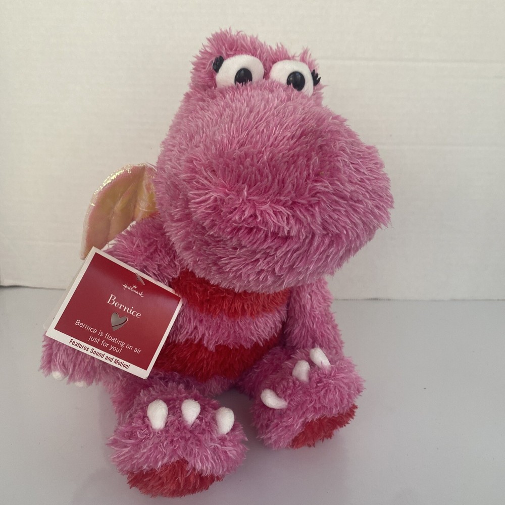Hallmark Bernice Pink Dragon Motion Singing Valentine Plush Animated NWT-image