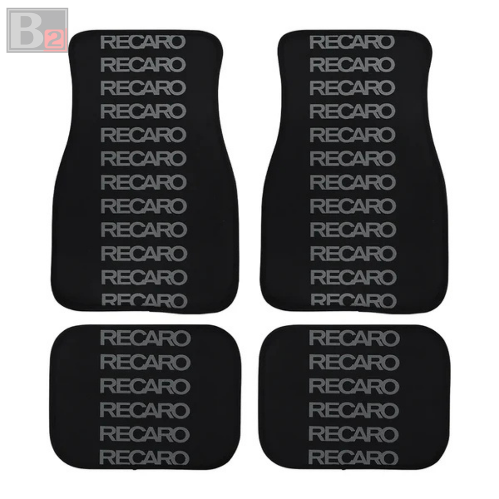 4PCS JDM Recaro Black Floor Mats Interior Carpet Universal