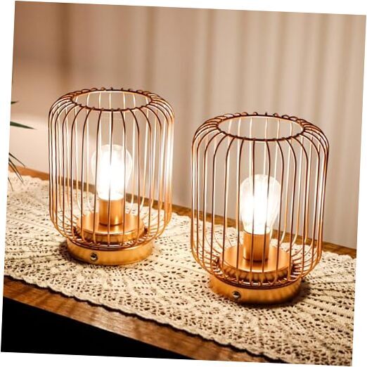 Set of 2 Metal Battery Operated Lamp 7 