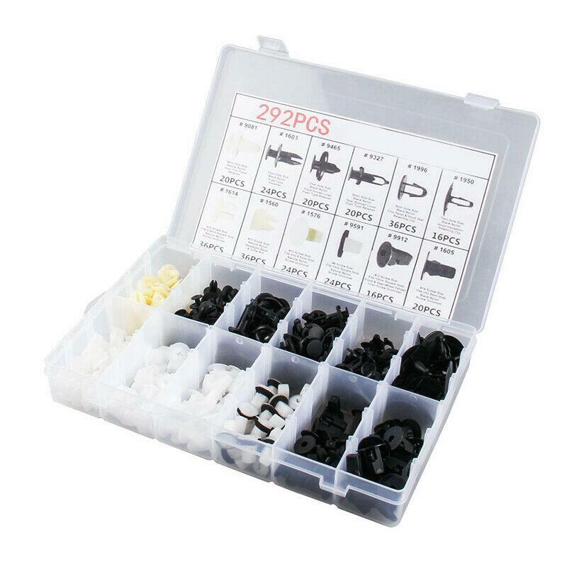 292xFender Door Hood Bumper Trim Clips Body Retainer Fastener Assortment Box Kit