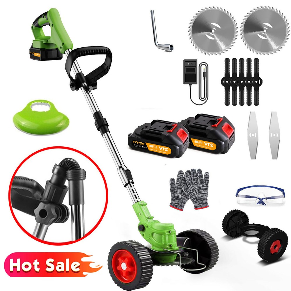 Cordless String Trimmer, Edger Weed Whacker Grass Eater Lawn Cutter w/2* Battery