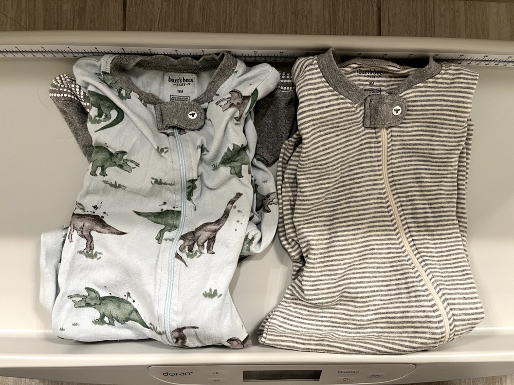 Lot of 2- Burt's Bee Organic Cotton Snug Fit Pajamas, 18M