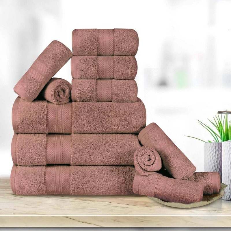 Superior Turkish Cotton 12 Piece Solid Plush Heavyweight