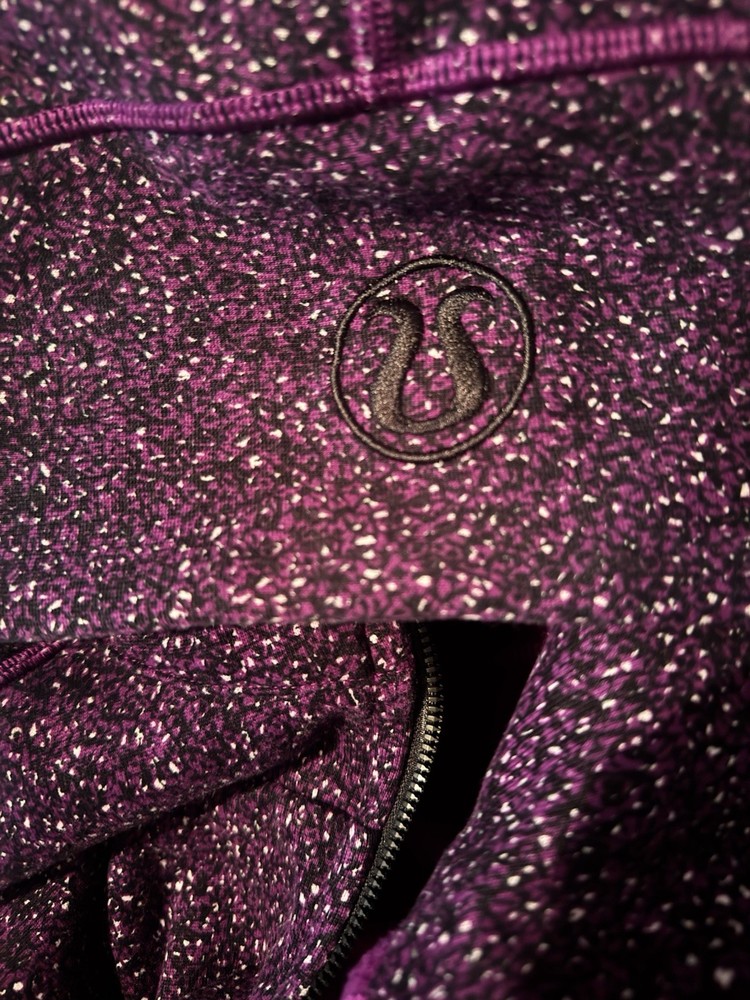 The Dots are in, Lululemon Bright purple dots multi scuba hoodie Size 10.