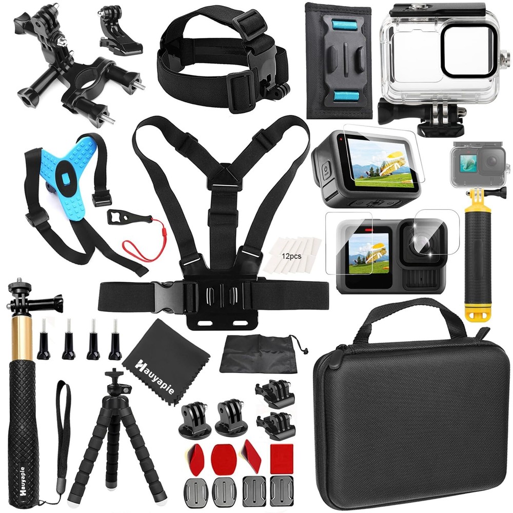 GoPro 13 12 11 10 9 Black Accessories Kit with 60M Waterproof Case