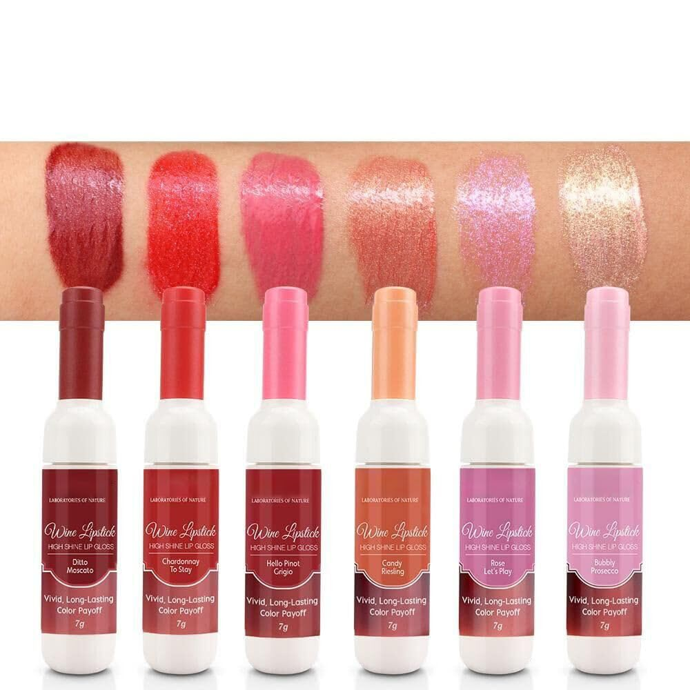 Wine Lip Tint 6 Colors, Waterproof Long Lasting Lip Stain, Non-Stick Cup Lip Glo