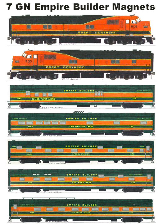 Great Northern Empire Builder 7 magnets by Andy Fletcher
