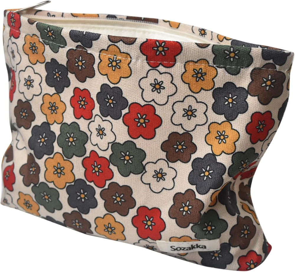 Floral Travel Makeup Bag for Women Toiletry Organizer Pouch