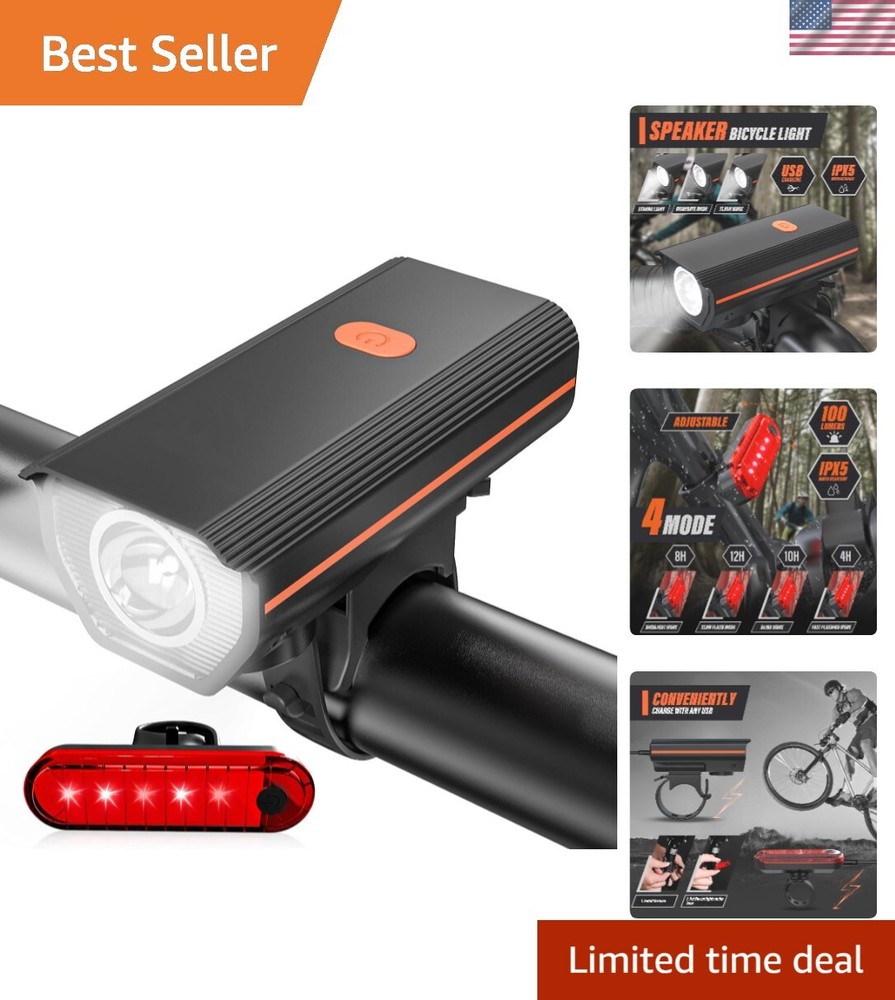 Rechargeable Bike Lights, Ultra Bright Bicycle Lights for Night Riding, Road ...