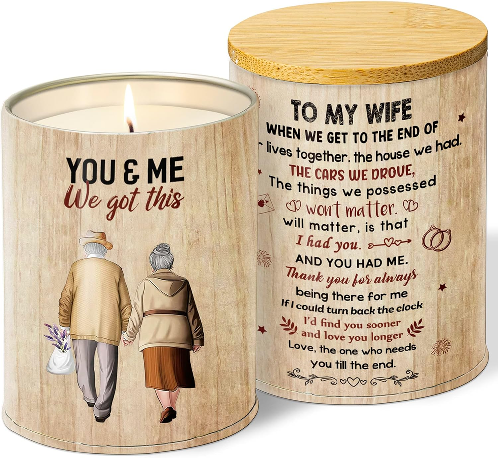 Lavender Scented Candle Gift for Wife - Romantic Anniversary & Valentines Day Present for Her