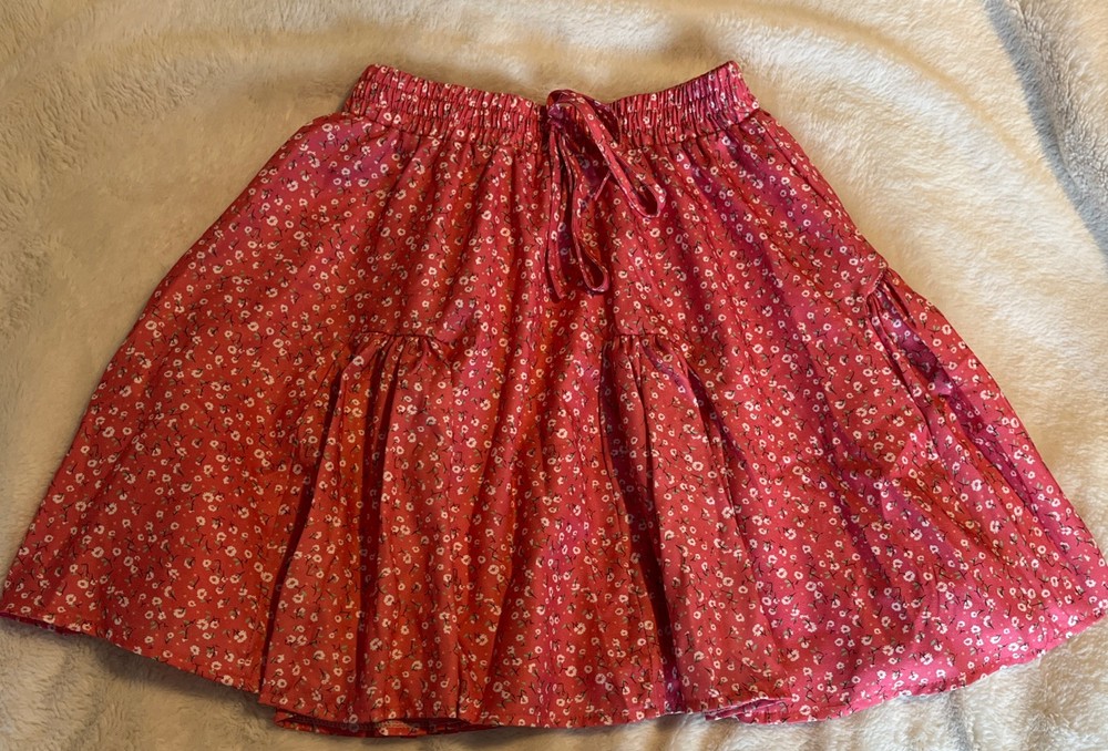 kendall and kylie Pink Floral Mini Skirt Size S Elastic Waist