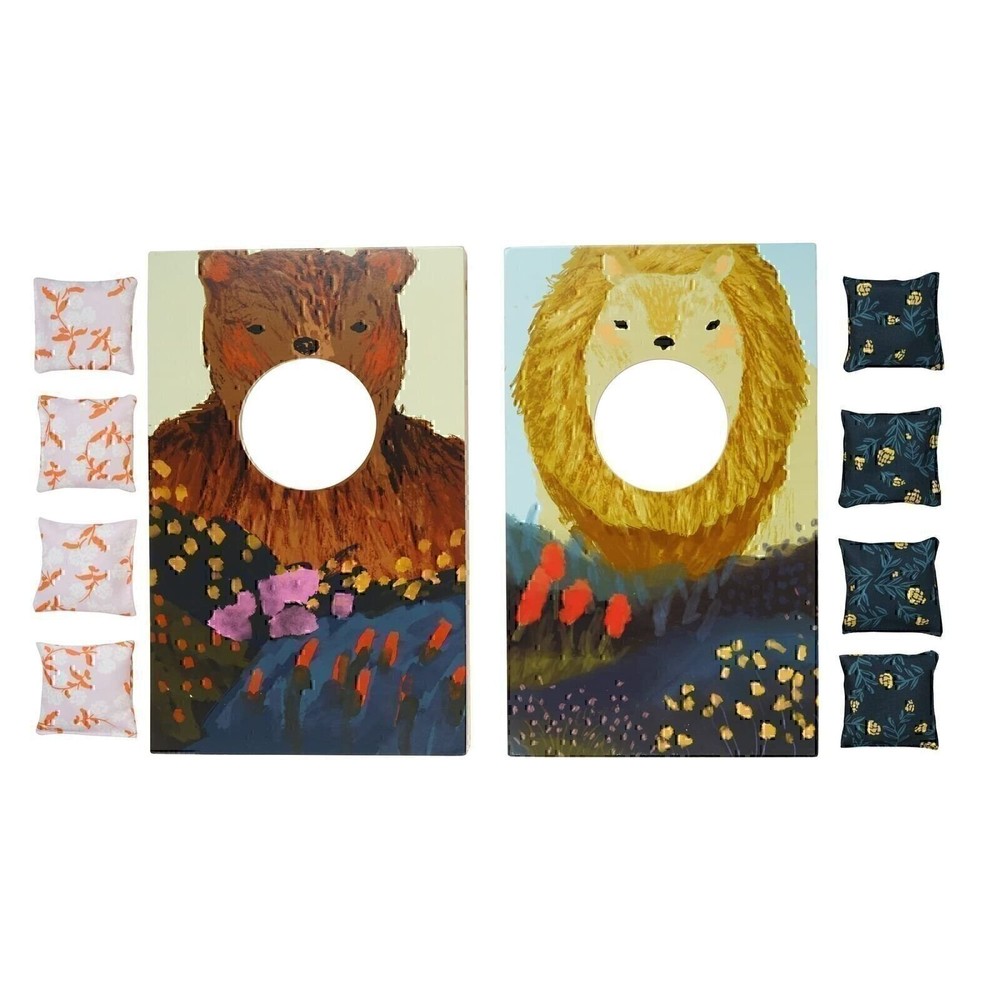 Manhattan Toy Wild Ones Indoor Outdoor Wooden 10-Piece Cornhole Bean Bag Toss...