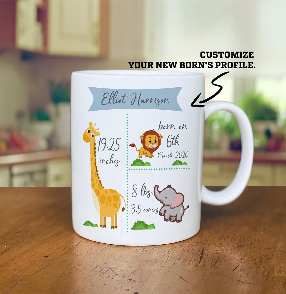 Personalised Custom Baby Mug Girls And Boys New Born First Time Being As Parents