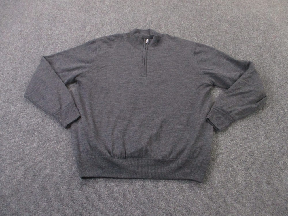 FootJoy Jacket Men L Gray Wool Lined Stretch Sweater Athletic Golf Classic