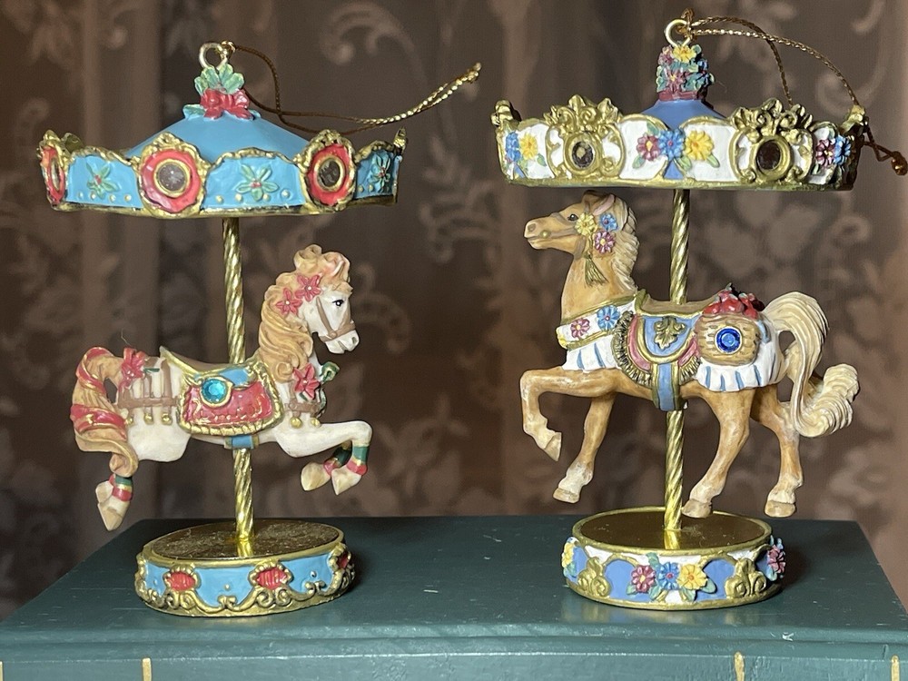 1999 Bradford Edition Carousels for All Seasons Ornaments ~ Lot Of  8 Carousel