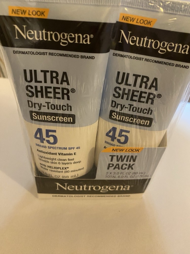 Neutrogena Ultra Sheer SPF 45 Sunscreen Lotion Twin Pack 3 oz
