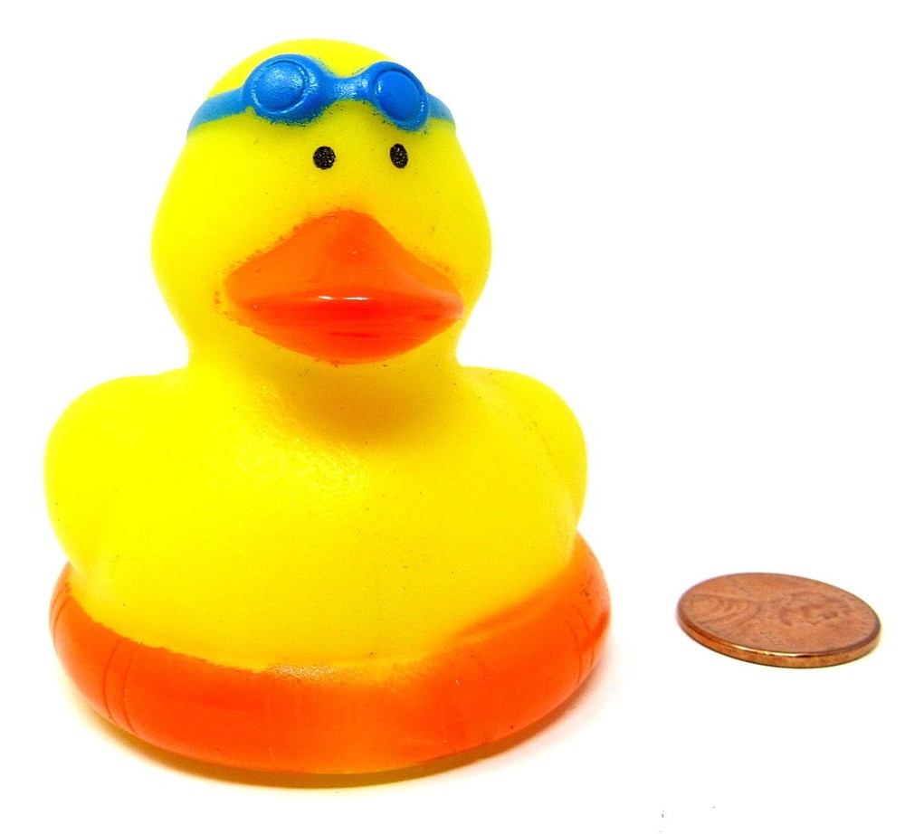 Swimmer Rubber Duck Orange Tube Googles Beach 2in Squirter Pool Sandbox     cudx