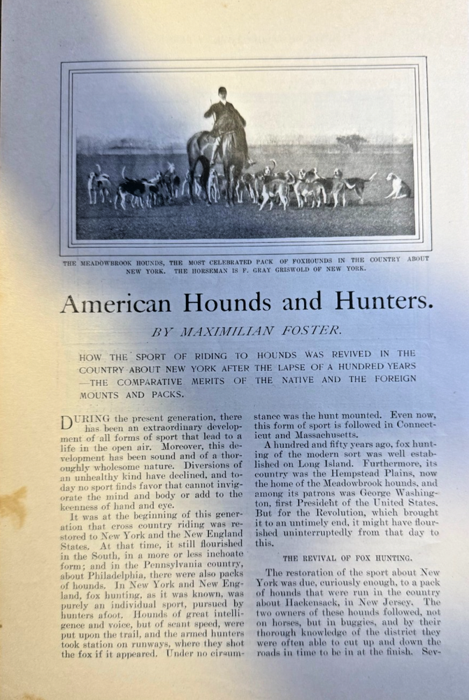 1901 Riding to the Hounds in America illustrated