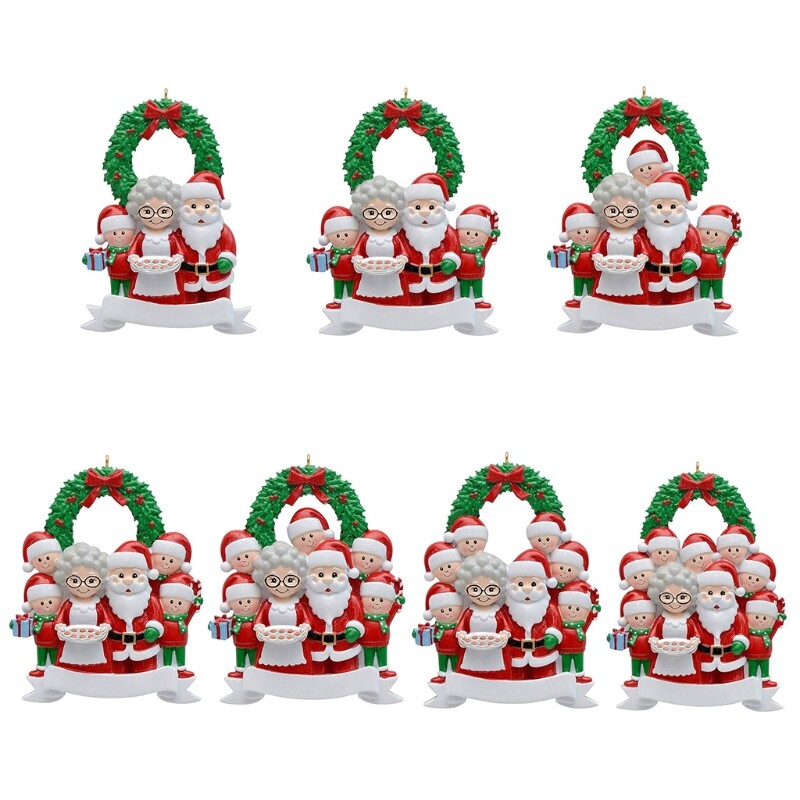 Christmas Tree Pendant DIY Name Blessing Hanging Resin Ornaments New Year Decor