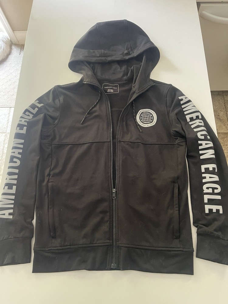 Men’s American Eagle Active Wear Full Zip Up Hoodie Black Size XS