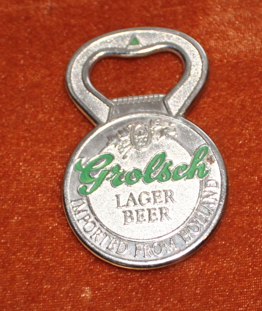 Vintage Grolsch Lager Beer Holland Double-Sided Metal Bottle Opener