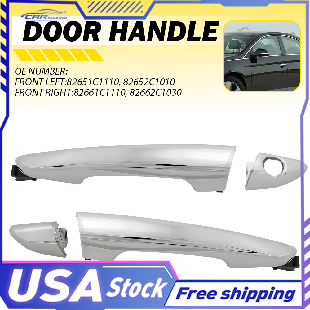 Chrome Exterior Door Handles Left Front for Right Side Hyundai for Sonata 15-19