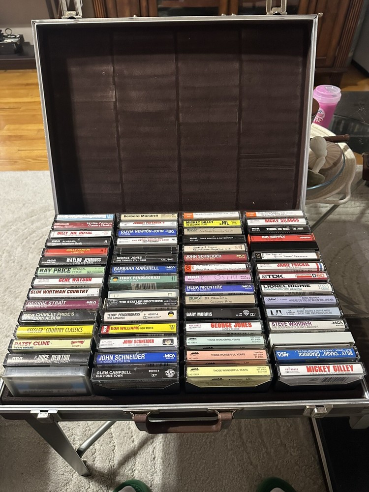 lot of 60 Cassette Tapes With Carrying Case
