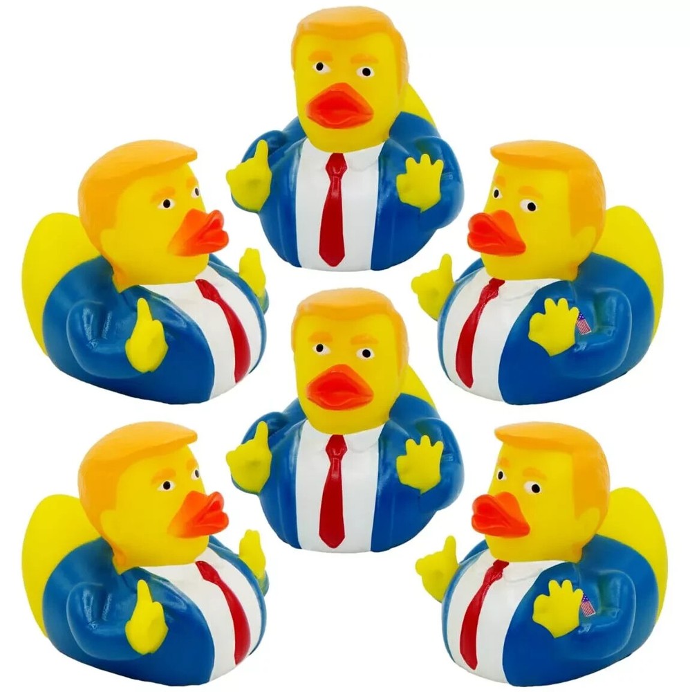 12-Pack Donald Trump Rubber Duckies 2.3 Inch Funny Collectible Novelty Bathtub Toys