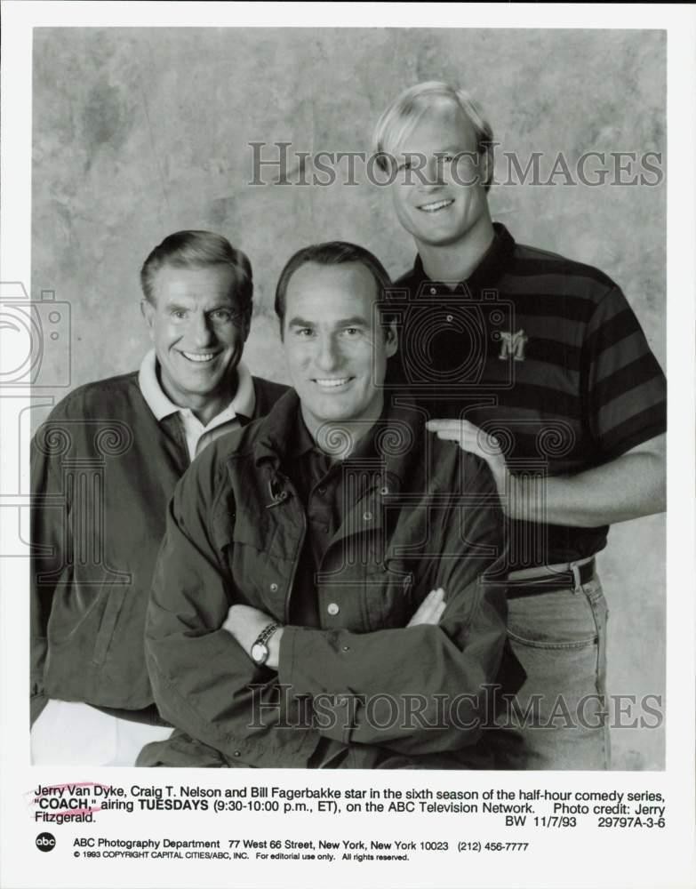 1993 Press Photo Jerry Van Dyke, Craig T. Nelson and Bill Fagerbakke in 