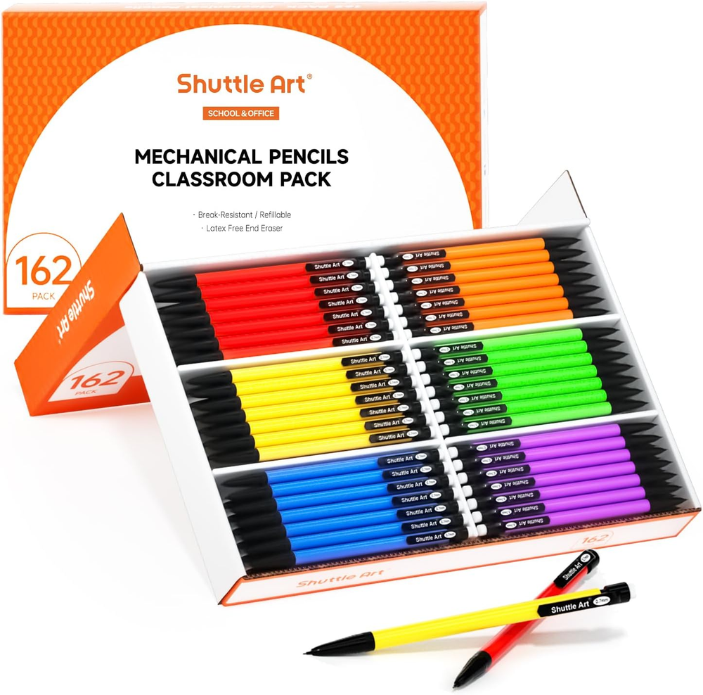 Mechanical Pencils 162 Pack Bulk Mechanical Pencils 0.7Mm Medium Point HB 2 Lead