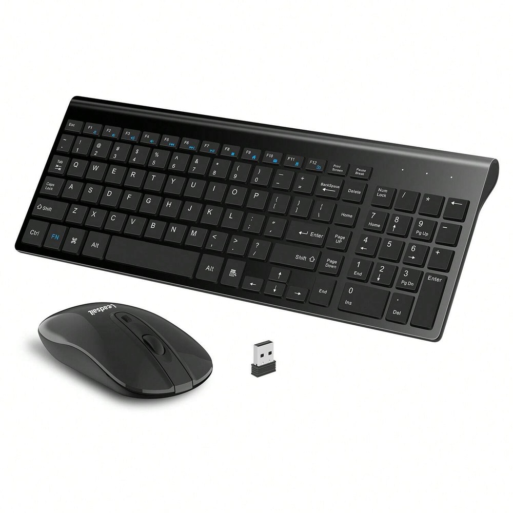 LeadsaiL Wireless Keyboard and Mouse Combo with USB Connectivity for PCs