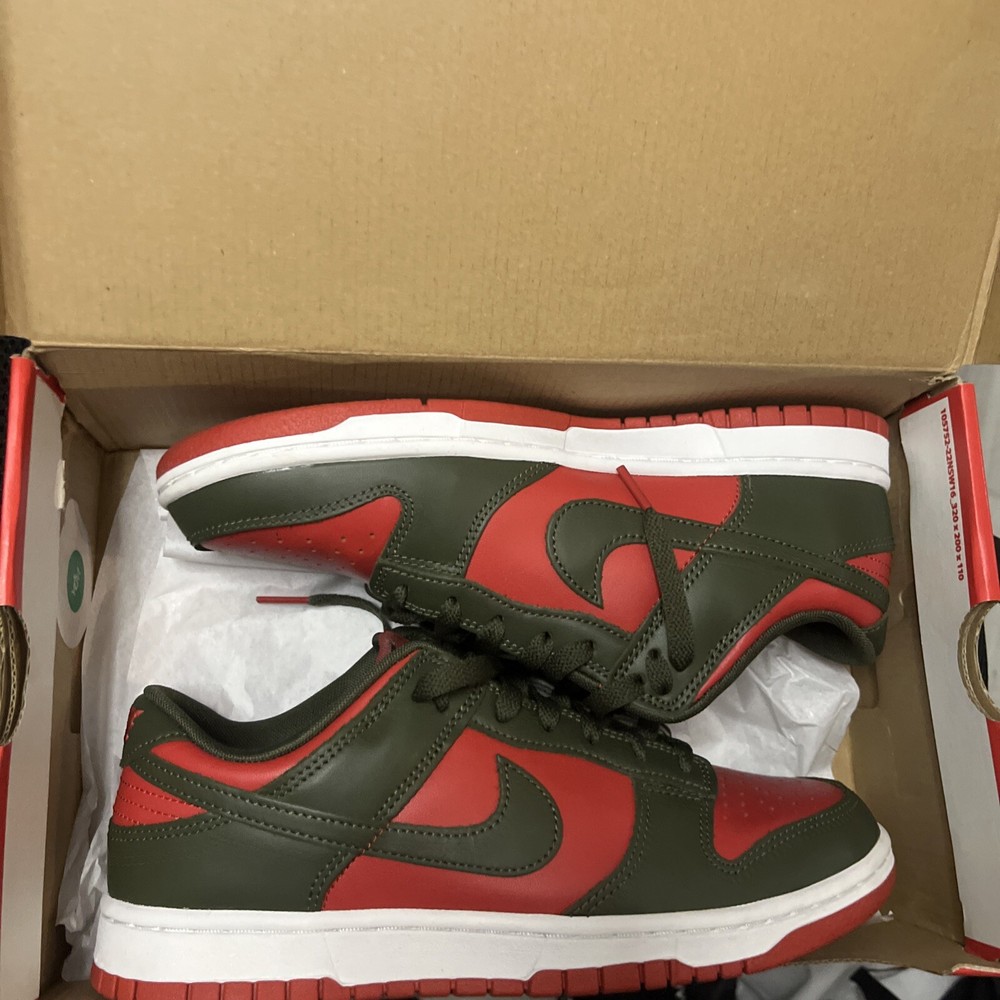 Size 8.5 - Nike Dunk Low Cargo Khaki Mystic Red