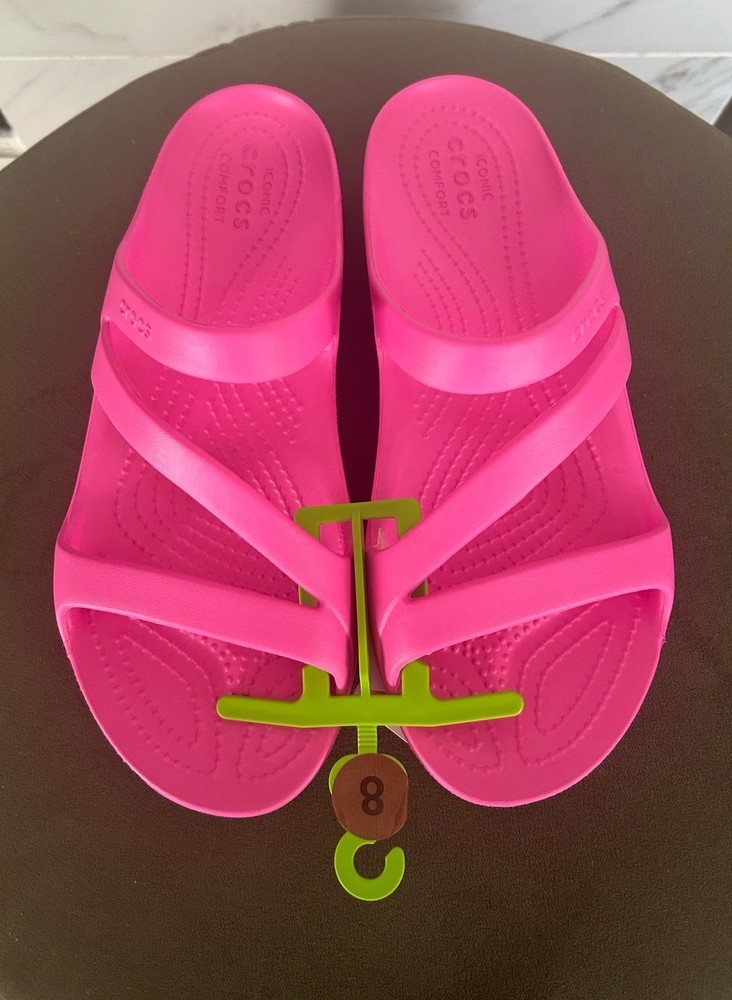 New! Crocs Kadee II Strappy Sandals Pink Adult Women's Size 8