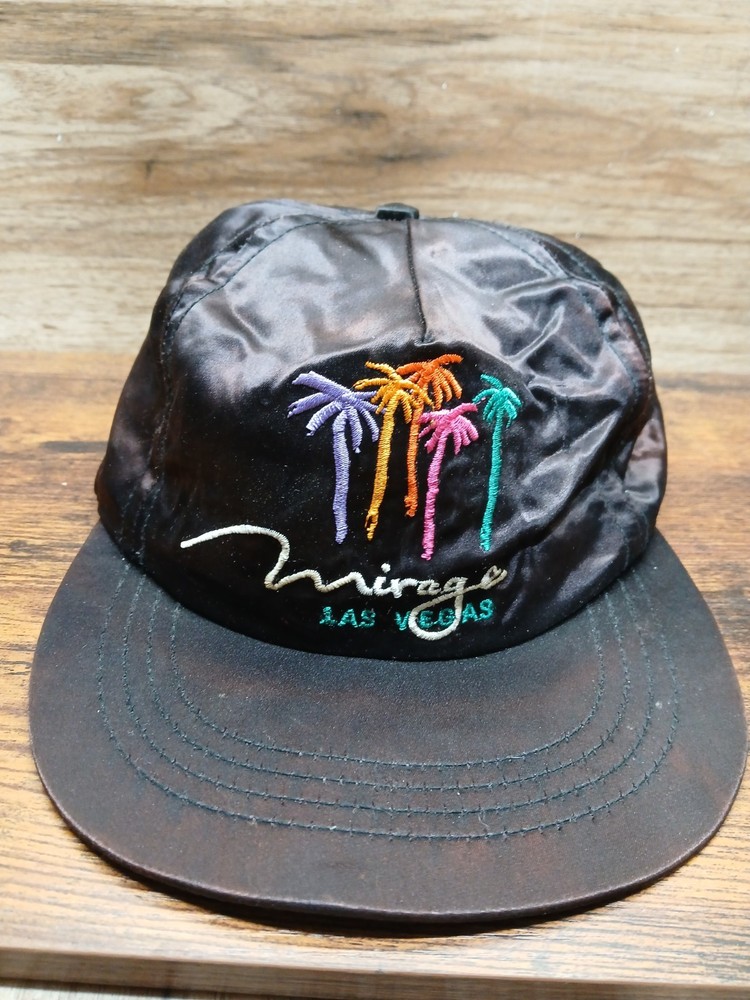 Vintage Mirage Resort Casino Hotel Adjustable Hat Cap Las Vegas Satin Brown