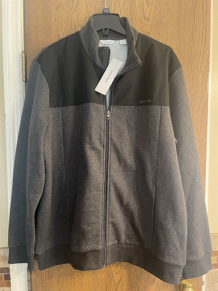 Calvin Klein Gunmetal Heather Fleece Lined Jacket for Men
